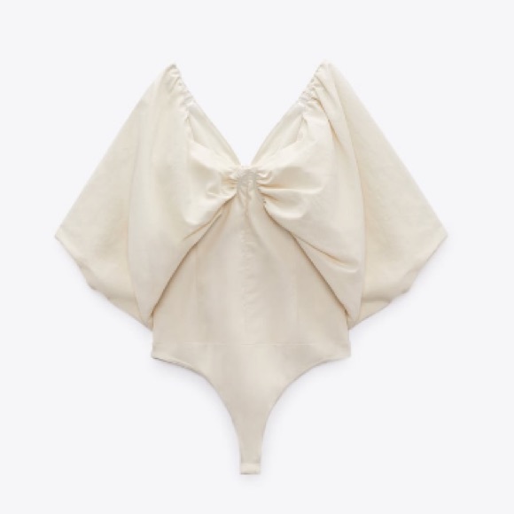 NWT Zara 2 Piece Multiposition Balloon Bodysuit and Voluminous Mini Skirt - Picture 6 of 16